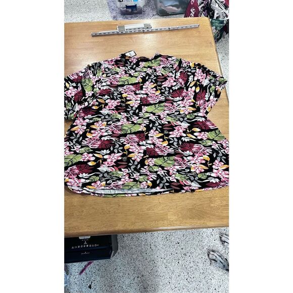 AVENUE BLACK FLORAL BLOUSE WOMENS SIZE 22/24 NEW P-195 - Picture 7 of 8
